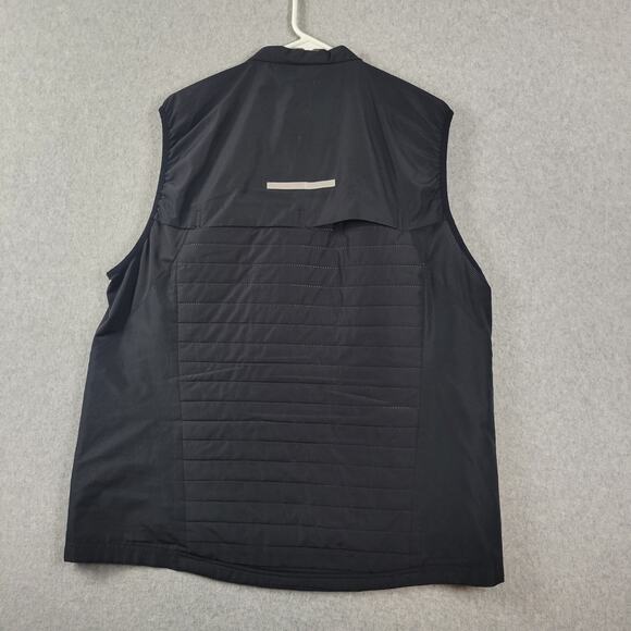 H&M Sport Black Vented Fill Zip Up Lightweight Quilted Running Vest Men's XL - Picture 6 of 13